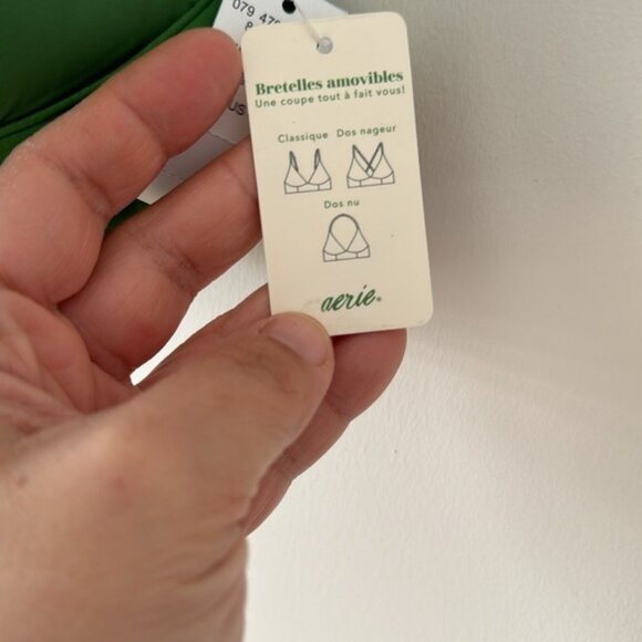 Aerie Women Solid Green Plugging Neckline Bra Plus Size 40C - Picture 5 of 11